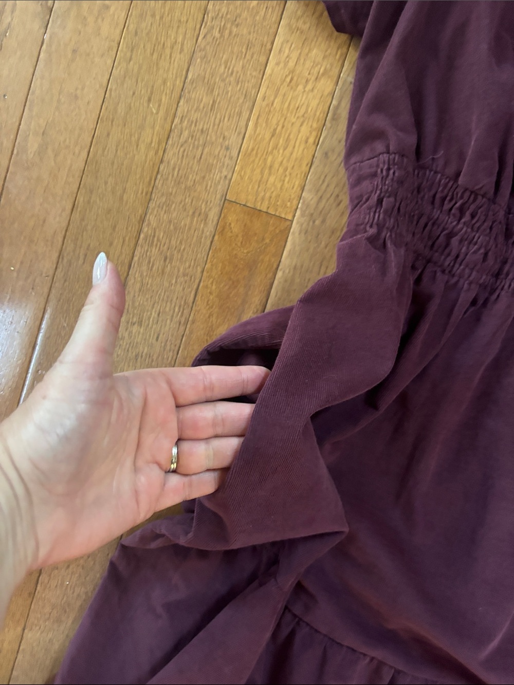 Anthropologie Corduroy The Somerset Dress - Purple Berry -Tiered Maxi Dress - Picture 4 of 4